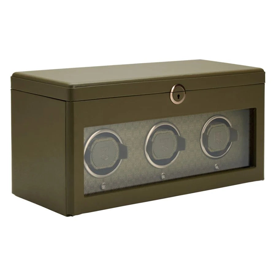 Side view of Wolf 1834 Earth Triple Watch Winder 190541