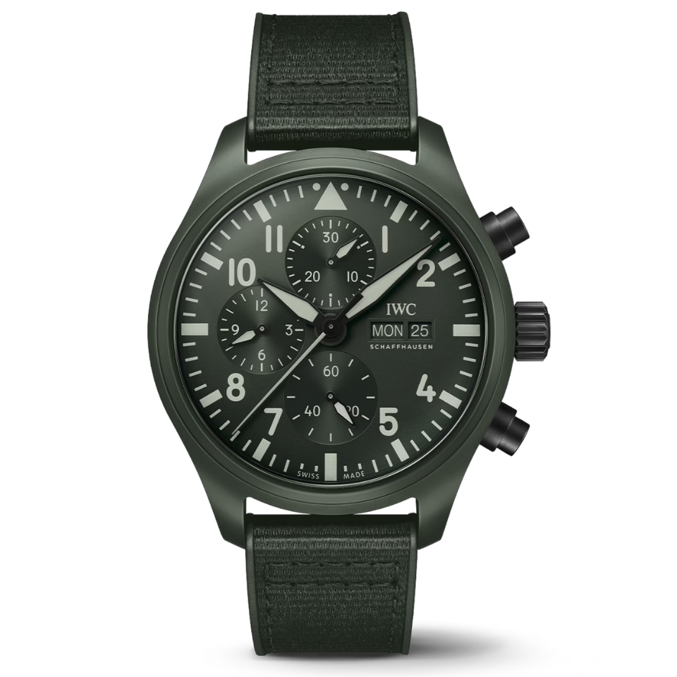 IWC Pilot Watch Chronograph Woodland Top Gun soldier shot