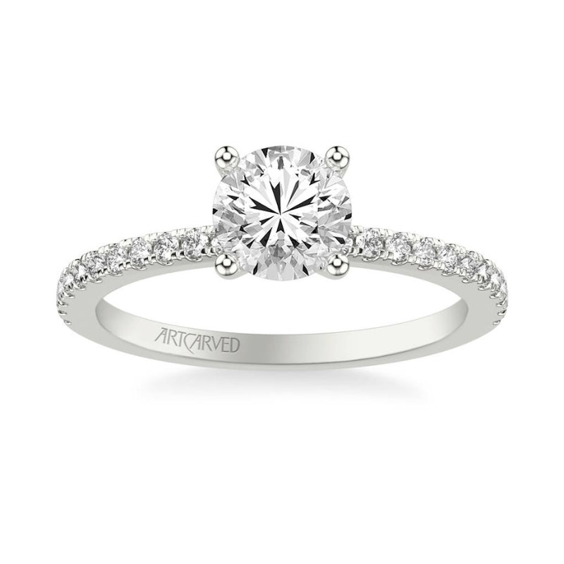 Front View Of Classic Engagement Ring .