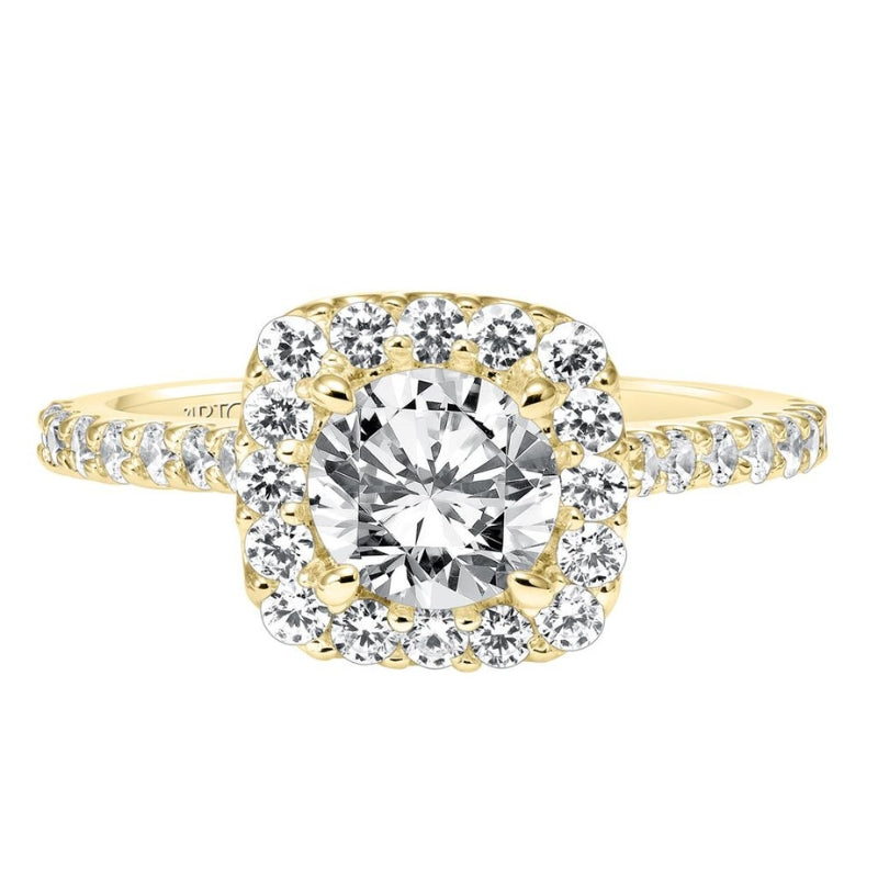 Stone view of Classic Halo Engagement Ring