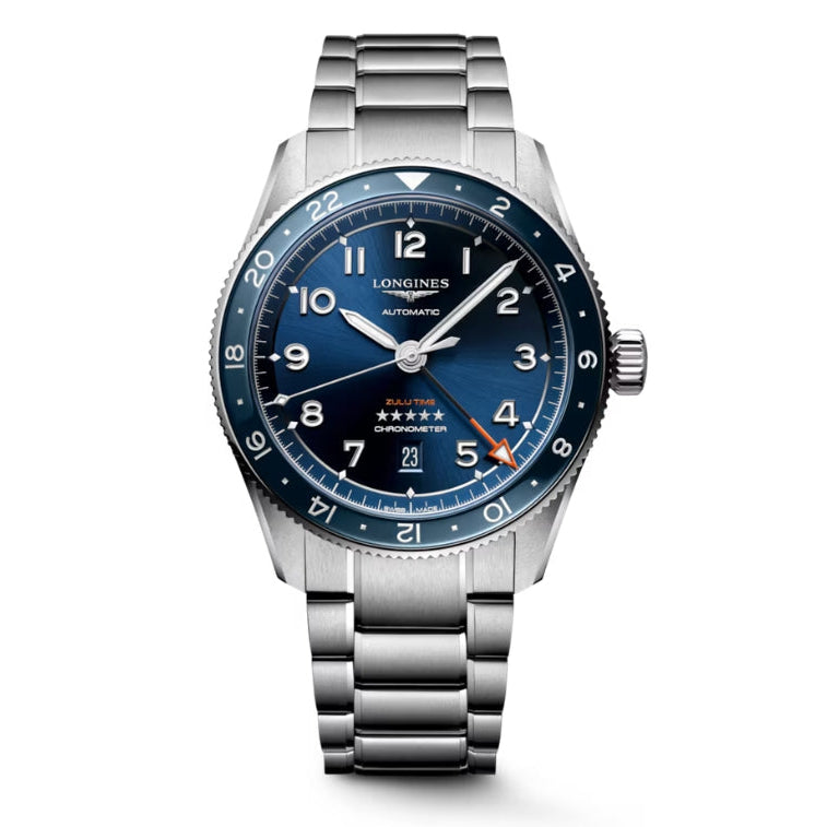 Front View Of Longines Spirit Zulu Time 42mm.
