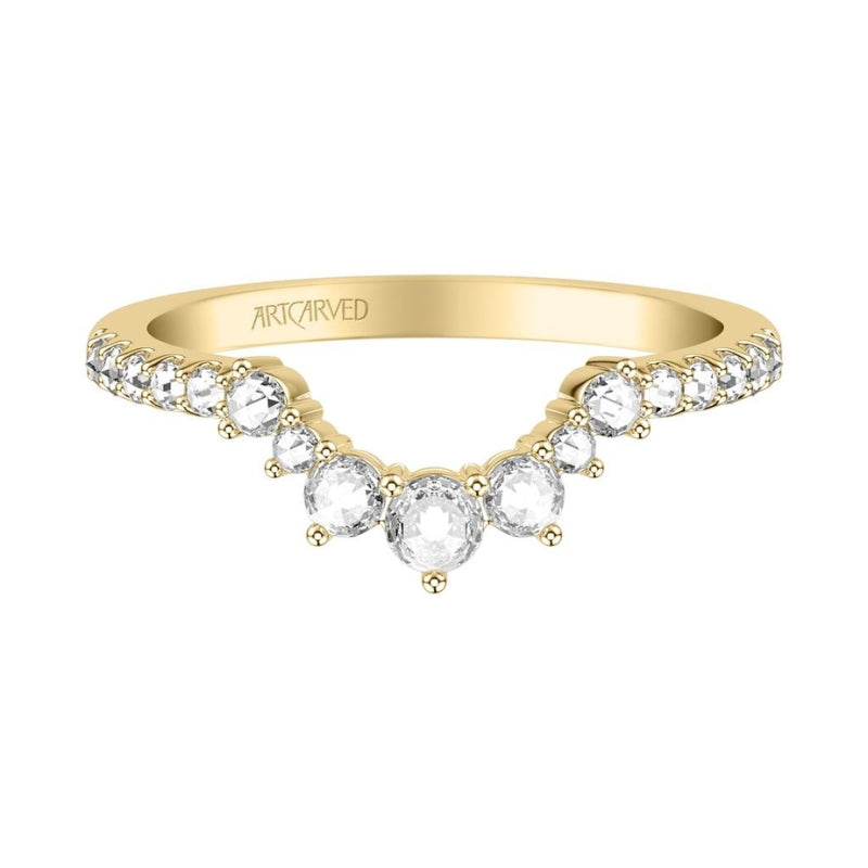 Front View Of Contemporary Diamond Anniversary Ring.