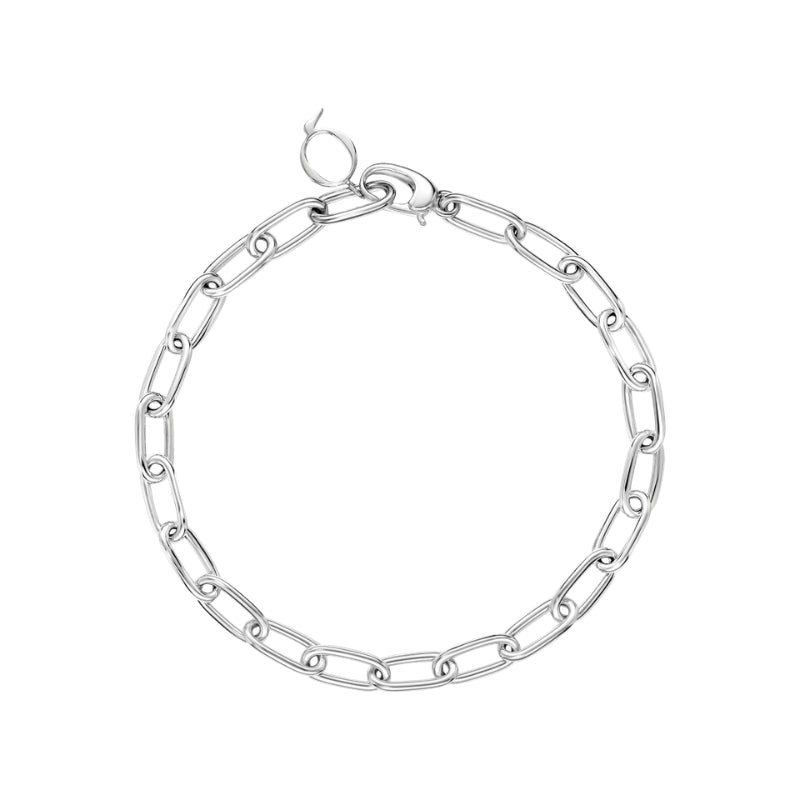 Full View Of Qeelin Cable chain in 18K white gold, length 7 inches.