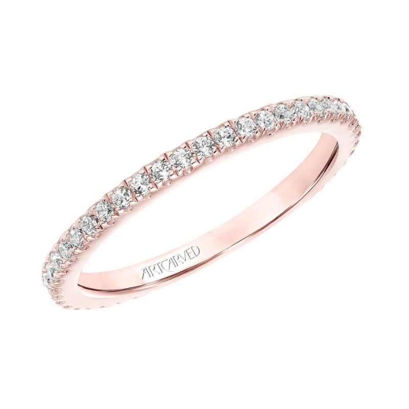 Side View Of Classic Diamond Wedding Band.