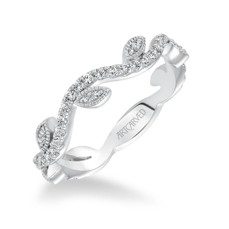 Tilted View Of  Contemporary Stackable Fashion Anniversary Band