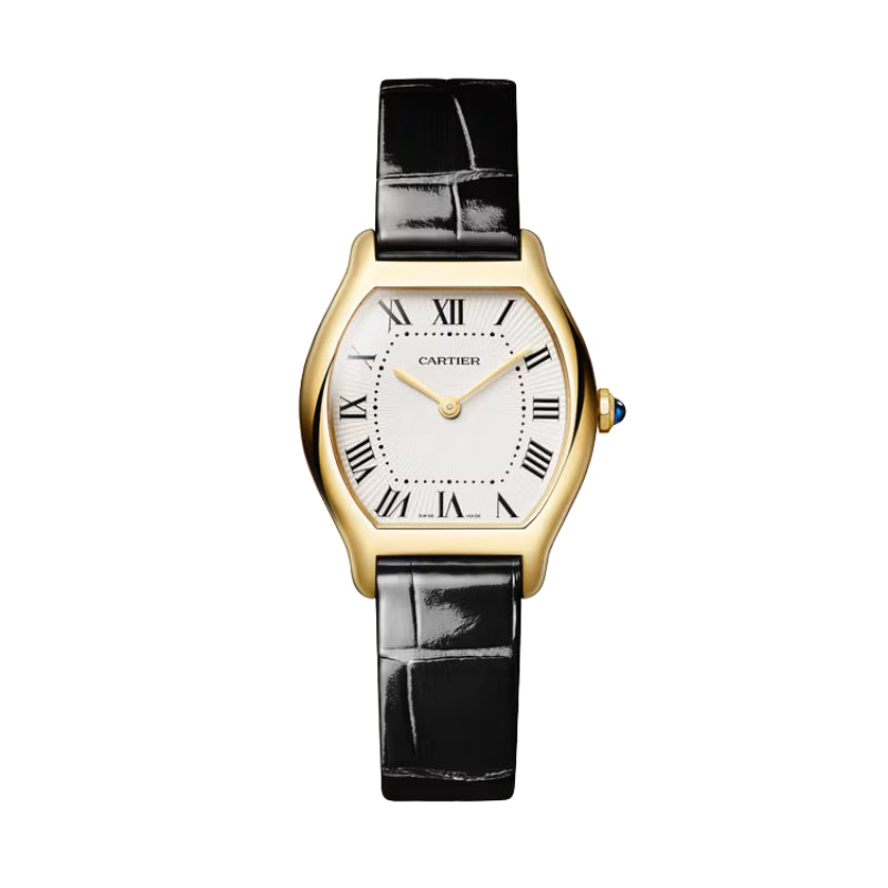 Front view of Cartier Tortue Gold Quartz Watch