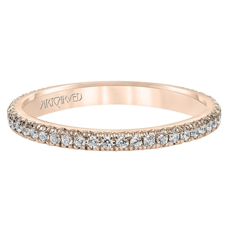 Front VIew Of Contemporary Stackable Eternity Anniversary Band.