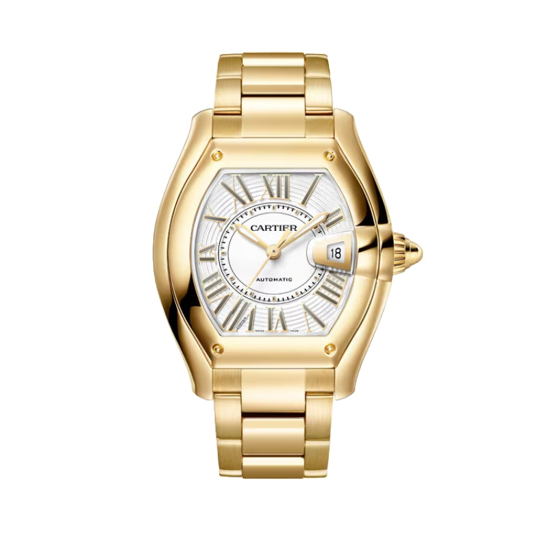 Front view of Cartier Roadster Yellow Gold Watch.