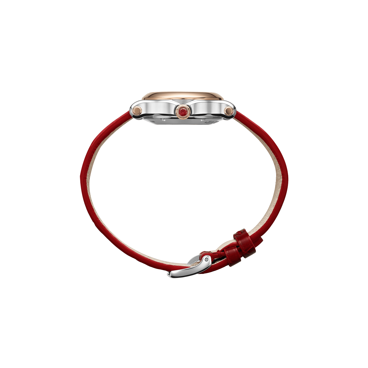 Happy Sport 33mm Automatic Steel and 18K Rose Gold Diamond and Rubies