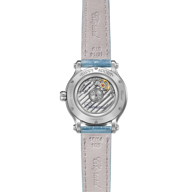 Limited Edition Chopard Happy Sport Automatic 33mm with Diamonds and Aquamarines 278608 3009 C C