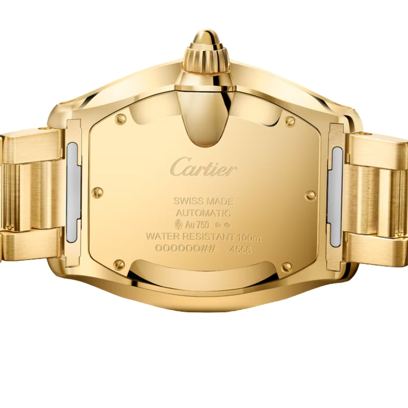 Back view of Cartier Roadster Yellow Gold Watch.
