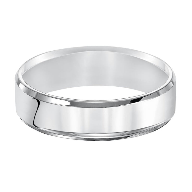 Flat Bevel Edge Comfort Fit Plain Wedding Band 3mm