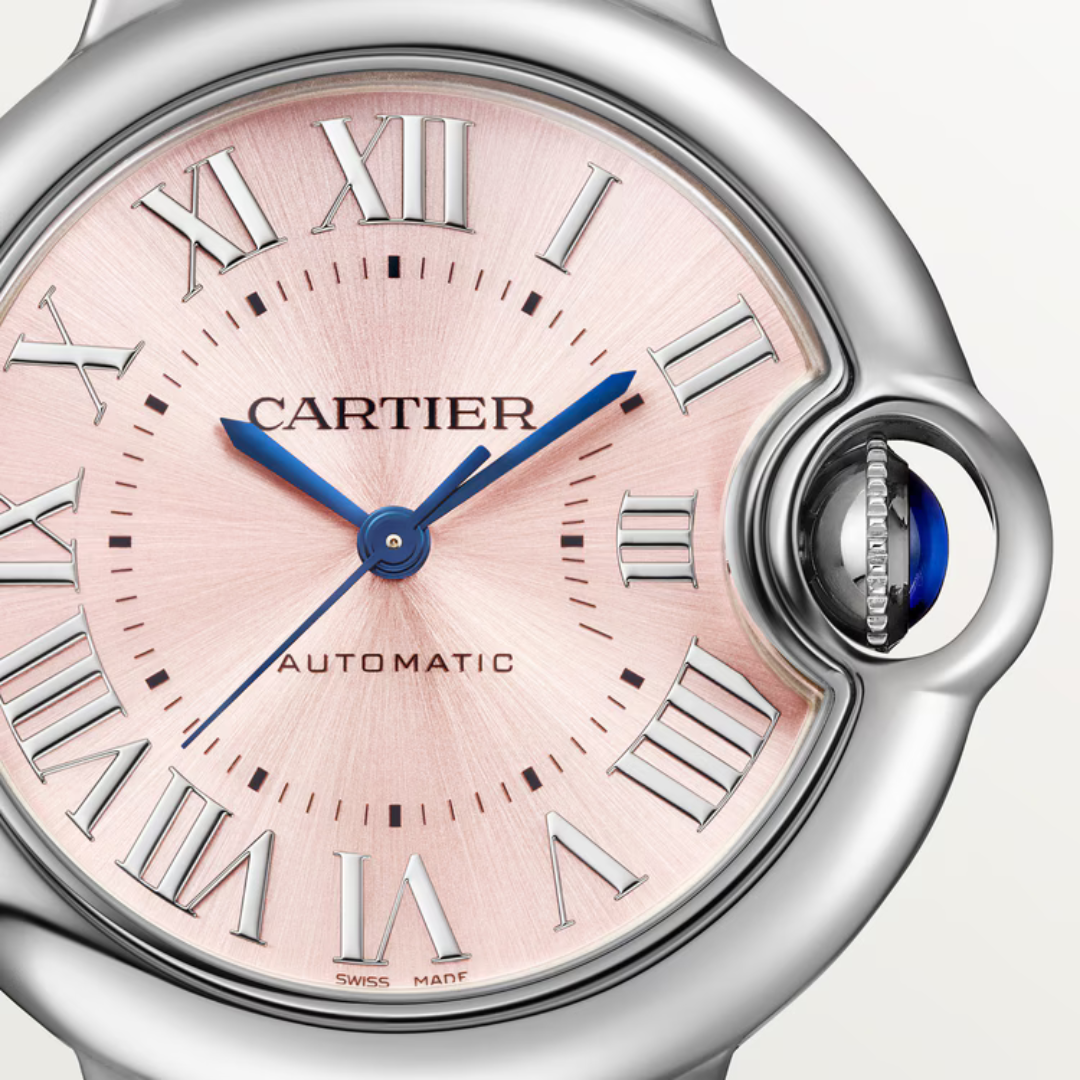 Close Dial View of Cartier Ballon Bleu 33mm WSBB0068