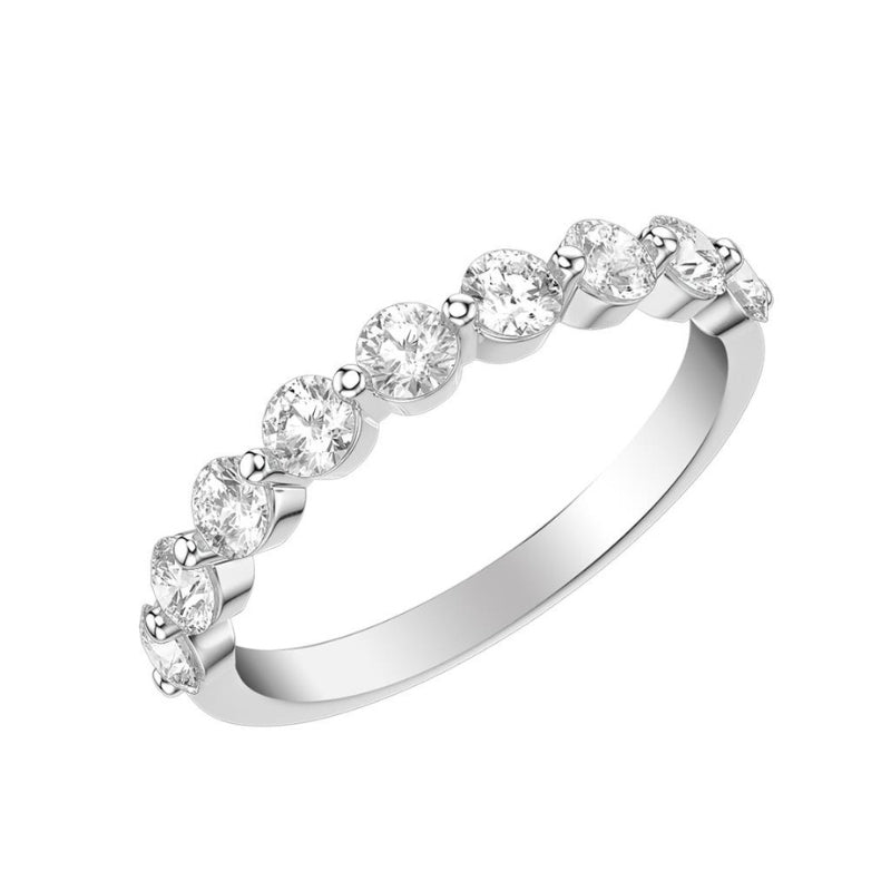 Tilted View Of Classic Diamond Anniversary Band.