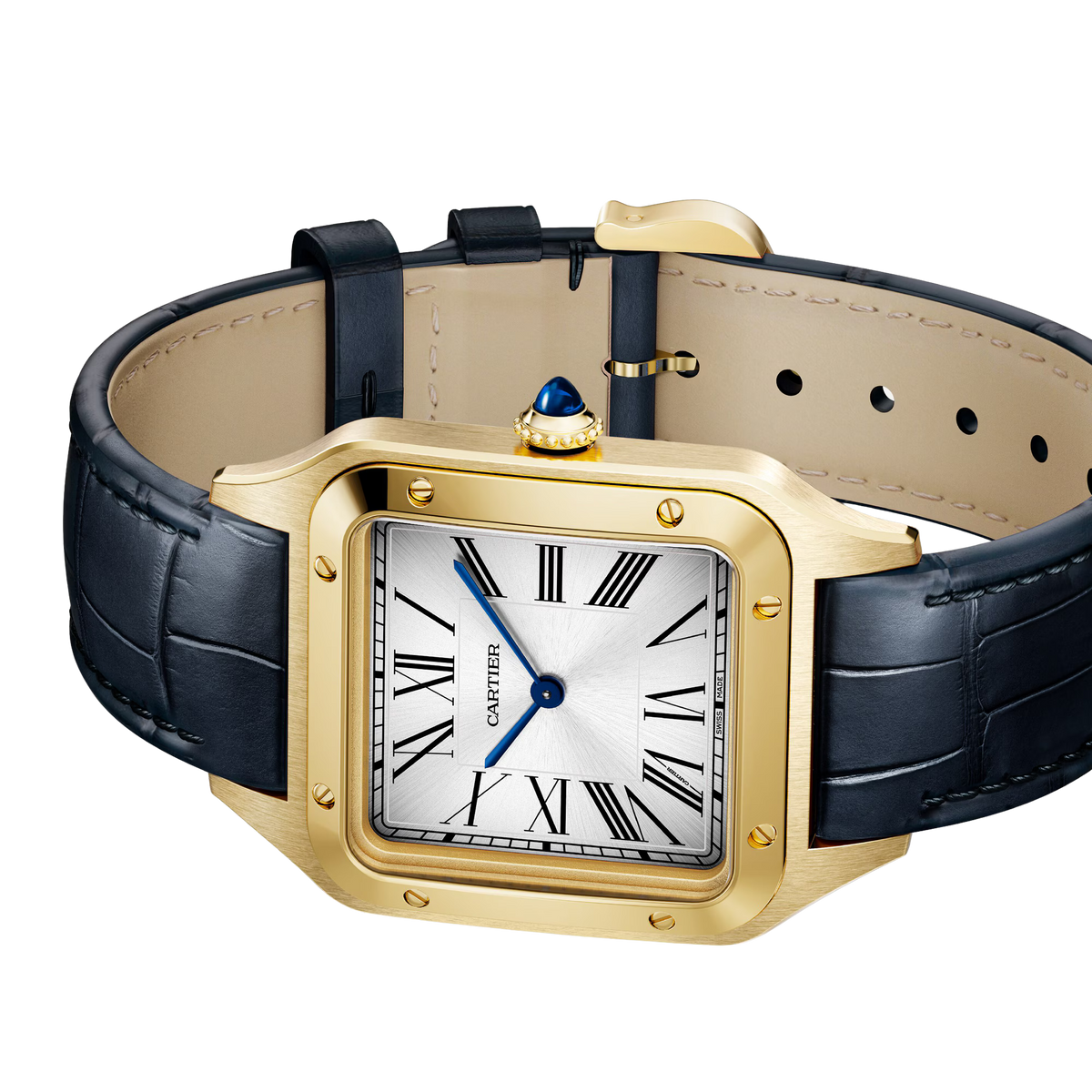 SIde view of Cartier Santos-Dumont Extra Large Model Yellow Gold WGSA0108