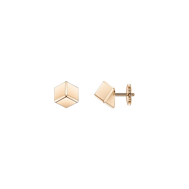 Side View Of Chopard Ice Cube Be Cube Earrings, ethical rose gold