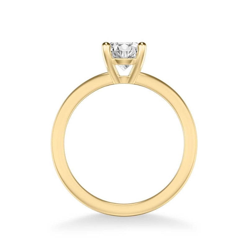 Side View Of Oval Classic Solitaire Engagement Ring.