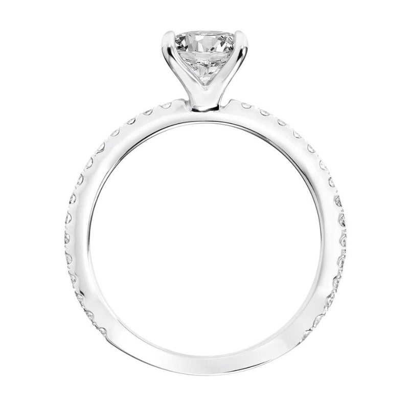Round Contemporary Prong Engagement Ring