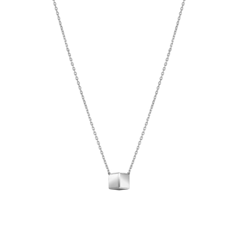 Back View Of Chopard Ice Cube Be Cube Pendant, ethical white gold, diamonds.