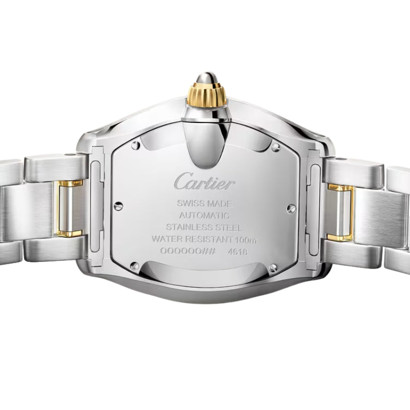 Back View Of Cartier Roadster Steel and Gold Watch.