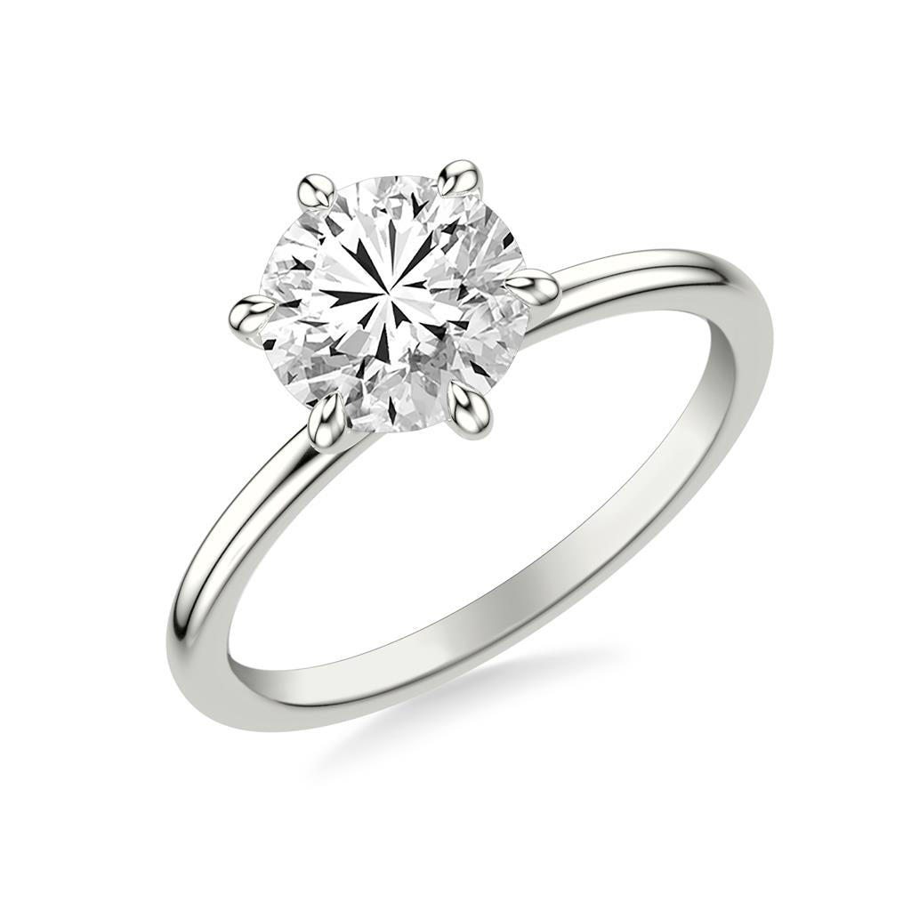 Angle VIew Classic Solitaire Six Prong Engagement Ring Setting