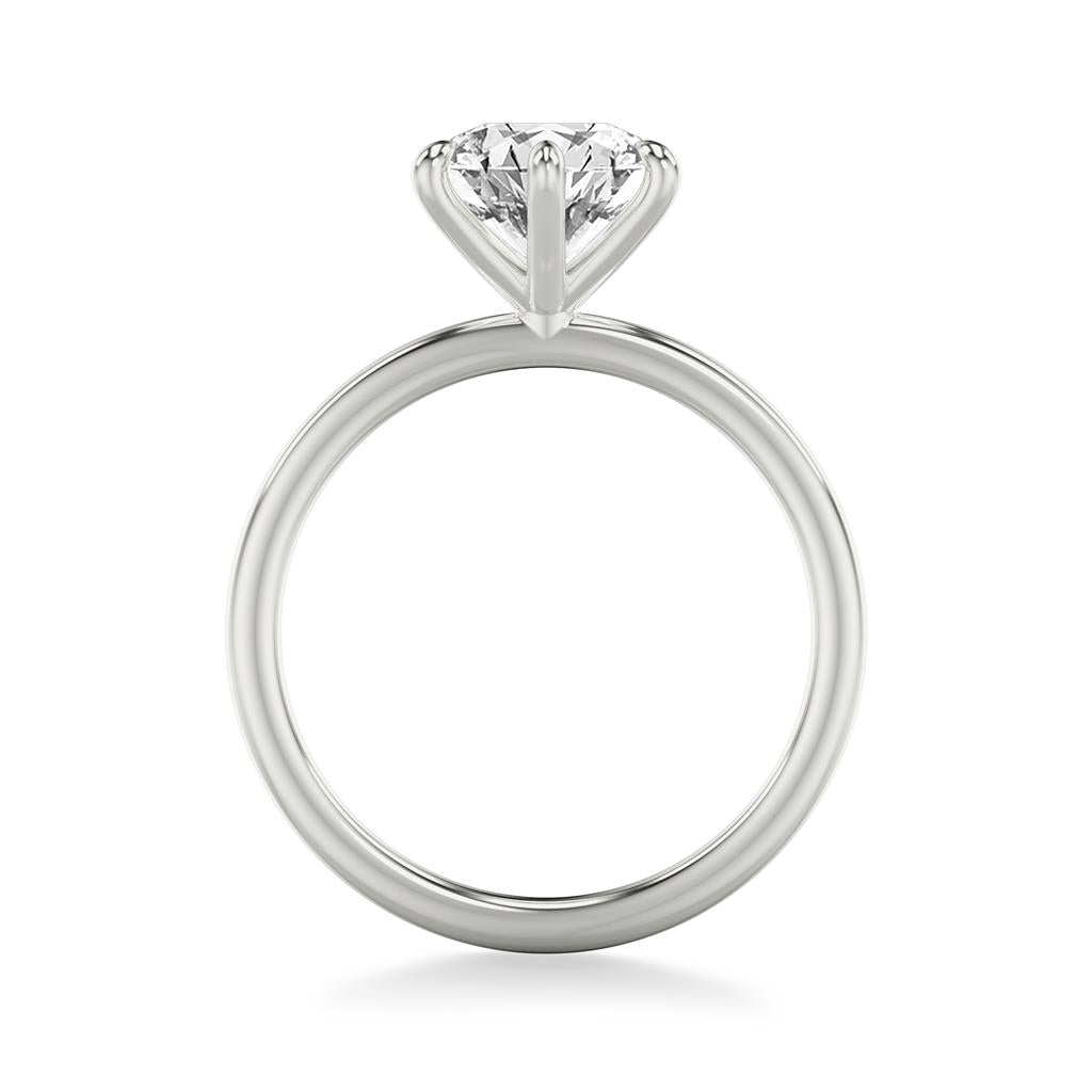 Side View Classic Solitaire Six Prong Engagement Ring Setting