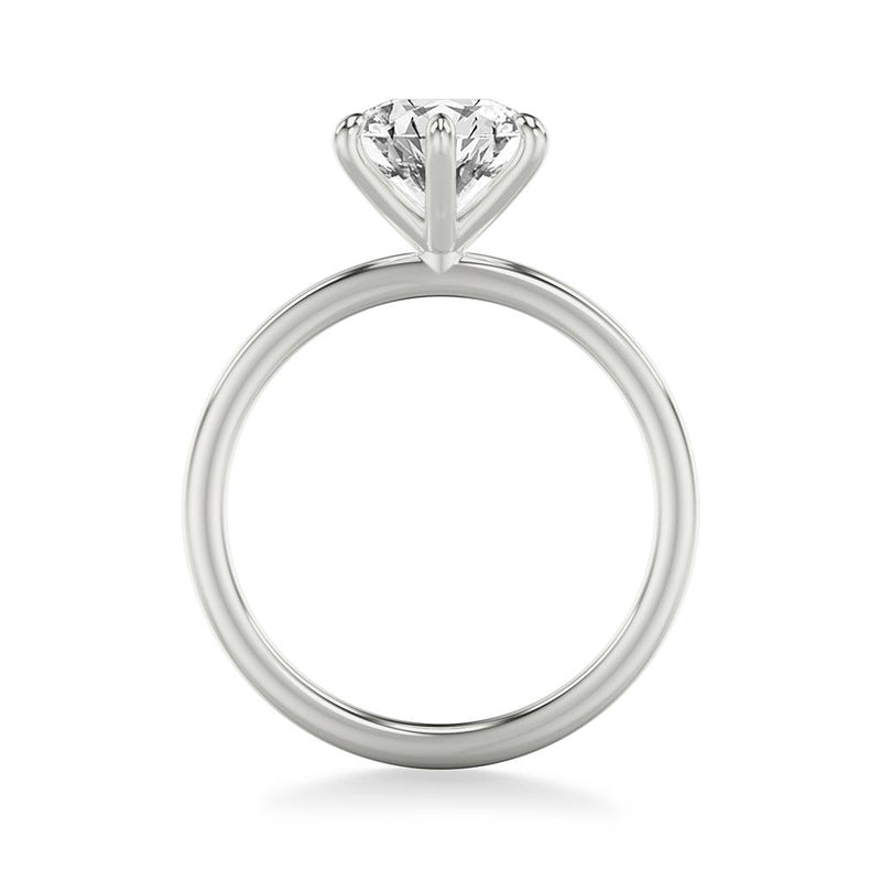 Side View Classic Solitaire Six Prong Engagement Ring Setting