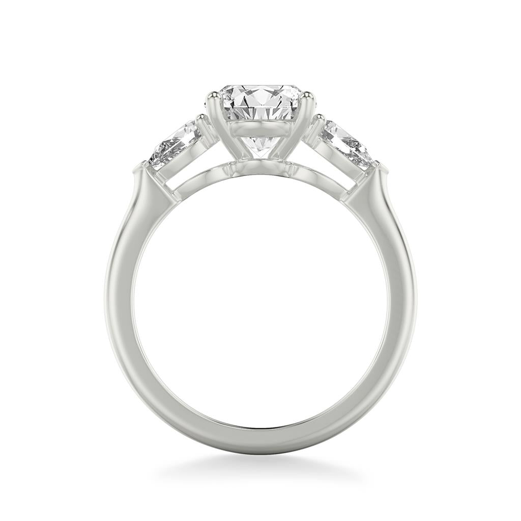 Luxe Diamond Three-Stone Engagement Ring with 1/2 CTW Pear Sides