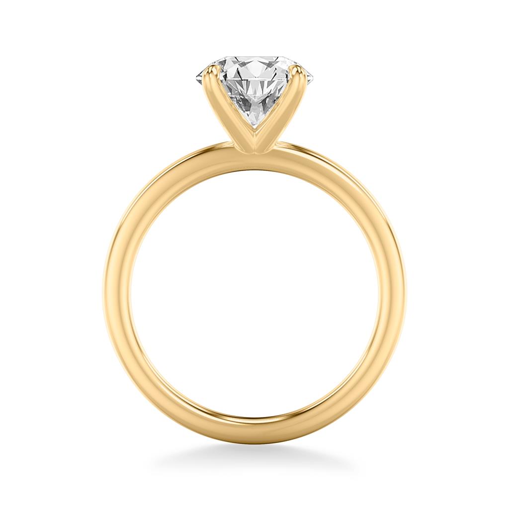 Four Prong Solitaire Engagement Ring Setting Yellow Gold