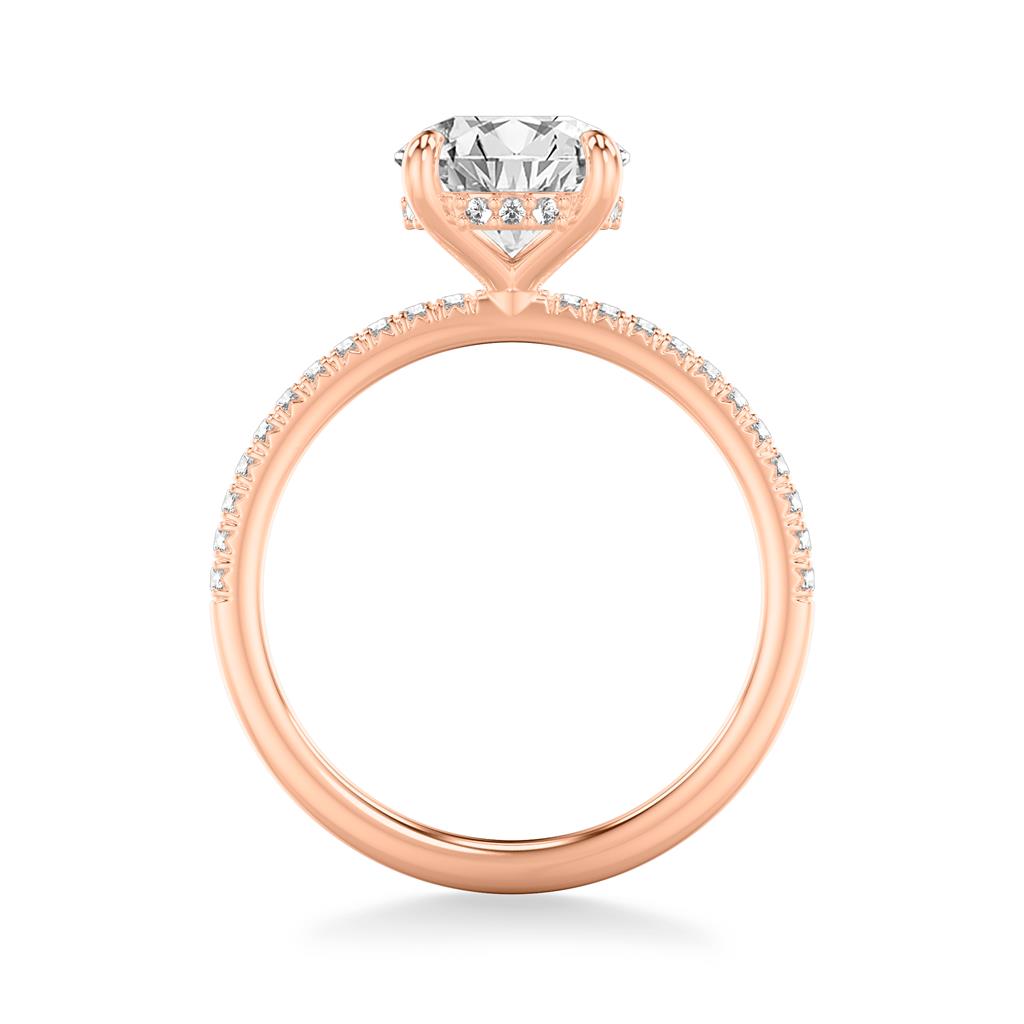 Rose Gold Diamond Hidden Halo and Shank Setting