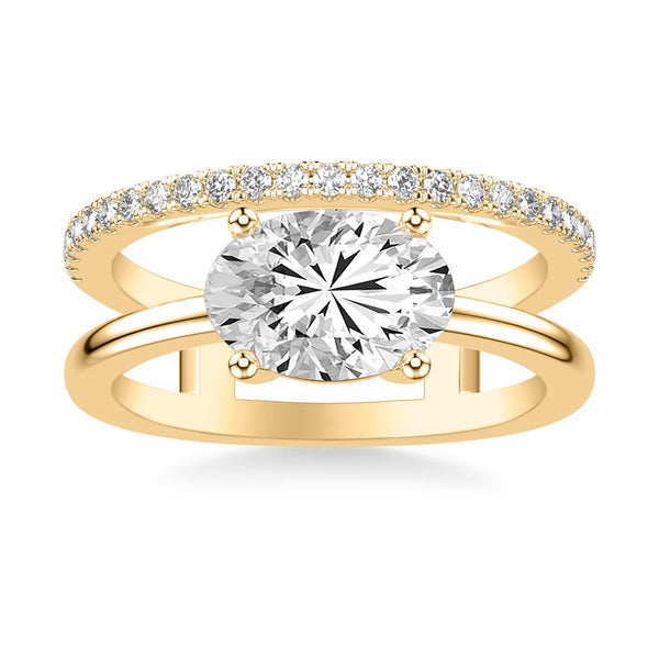 Double Row East-West Engagement Ring