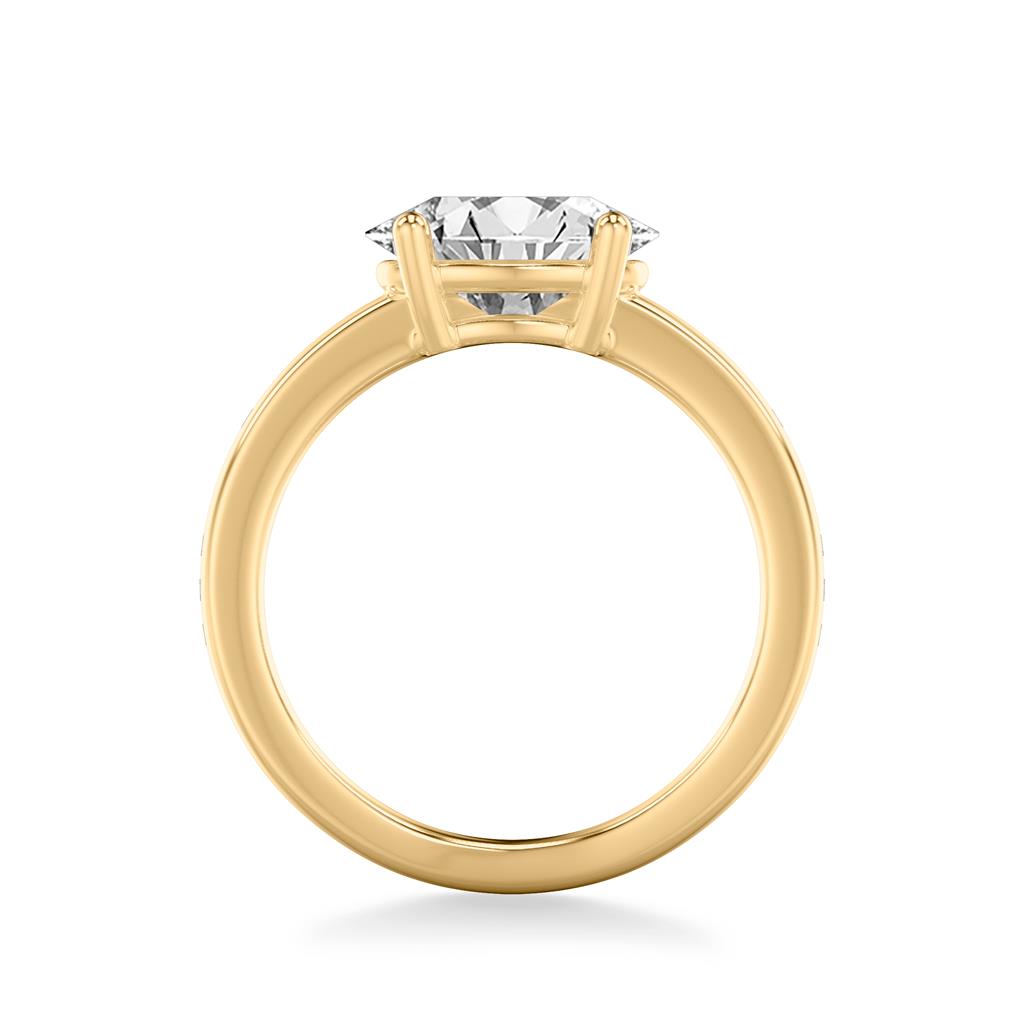 Side view of Double Row East-West Engagement Ring