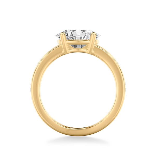 Side view of Double Row East-West Engagement Ring