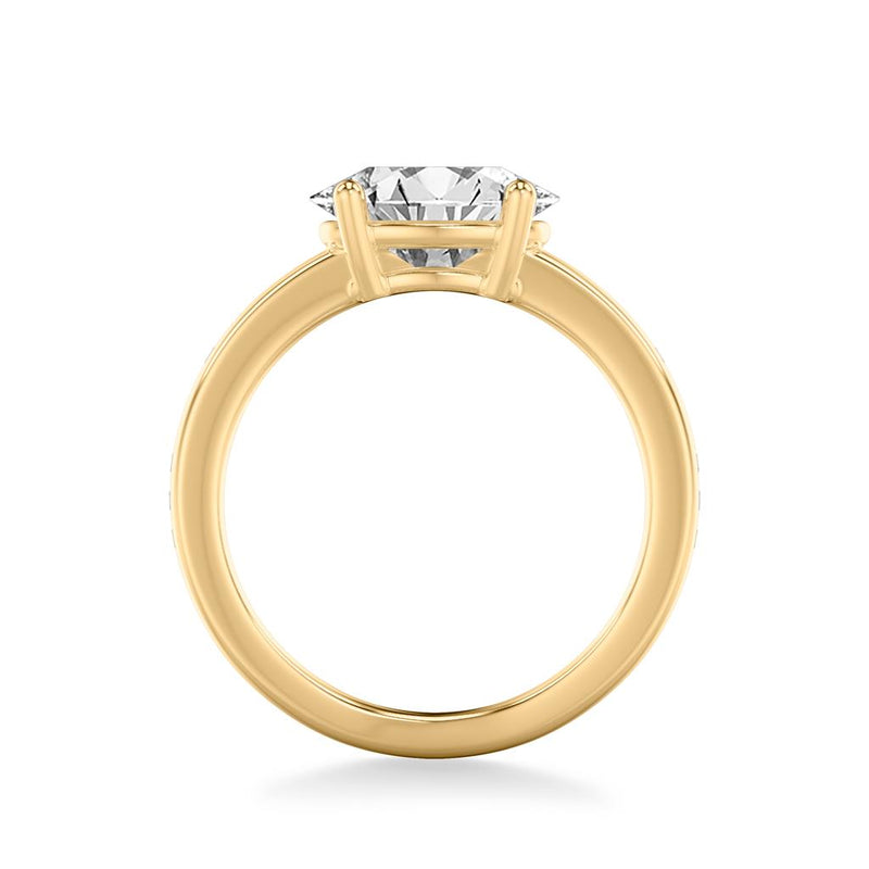 Side view of Double Row East-West Engagement Ring