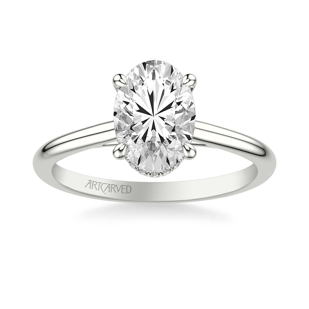 4 Prong Classic Solitaire Floating Hidden Halo Setting