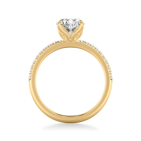 Side view of Floral Petal Diamond Setting