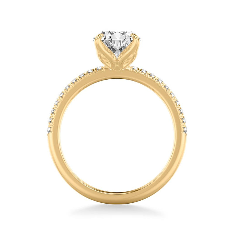 Side view of Floral Petal Diamond Setting