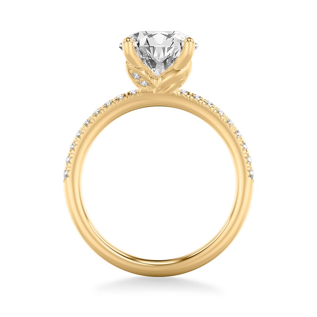 Side view of Floral Diamond Petal Setting.