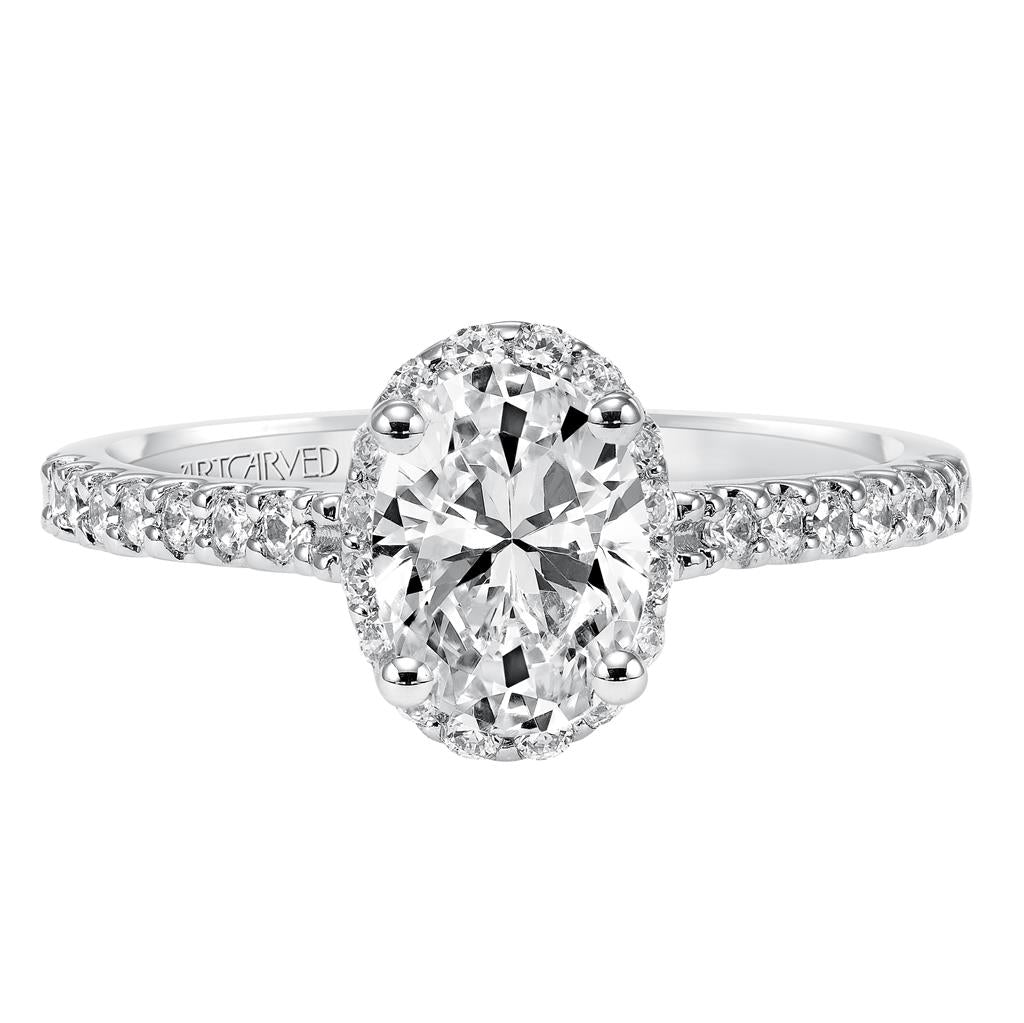Front View of Classic Halo Engagement Ring 31-V323-E