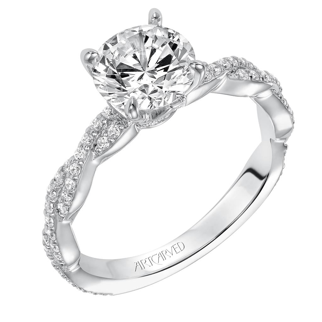 Side Curved view of Contemporary Twist Engagement Ring 31-V575-E