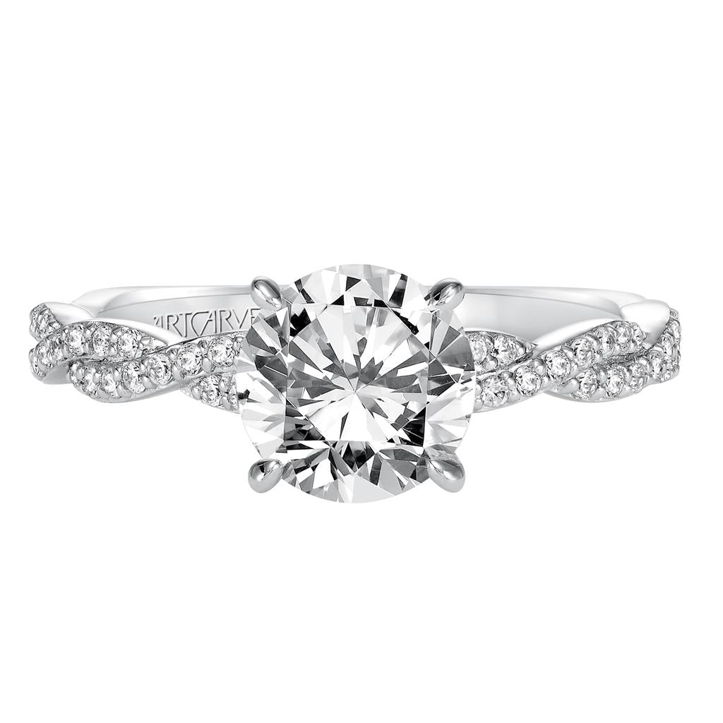 Front View of Contemporary Twist Engagement Ring 31-V575-E