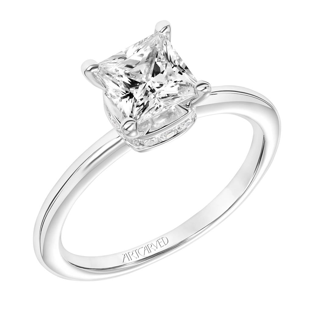 Front Side View of Classic Solitaire Engagement Ring 31-V817-E
