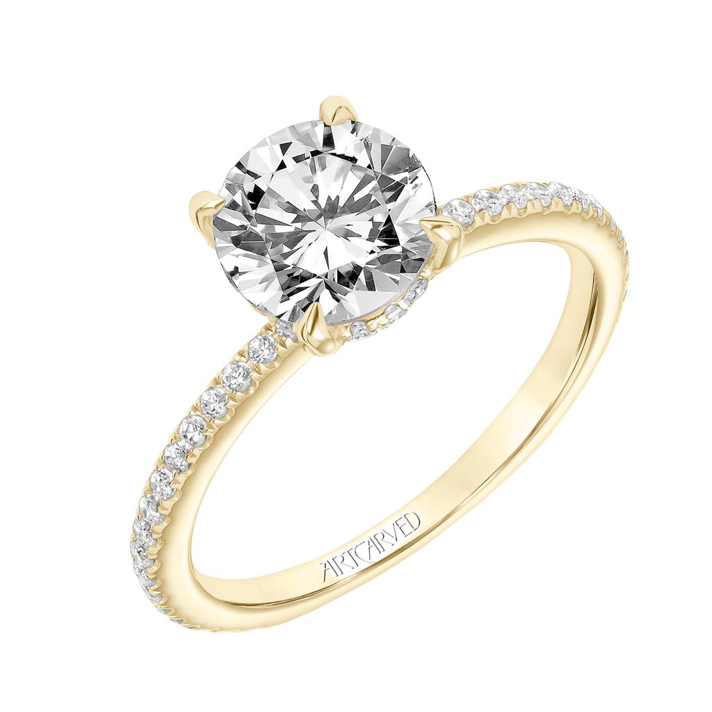 Curved View  of Classic Engagement Ring 31-V820-E