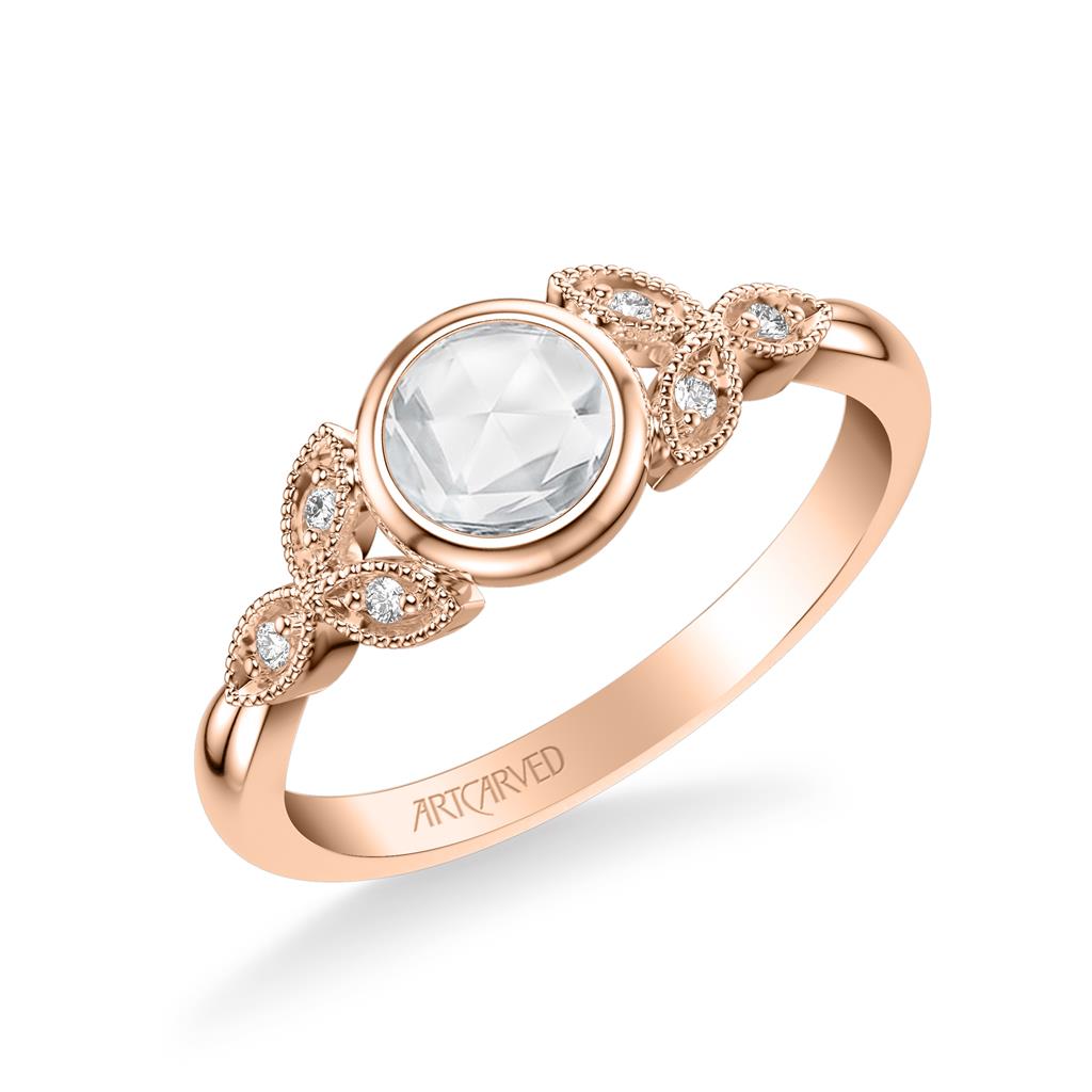 Front Side View of Contemporary Rosecut Engagement Ring 31-V977-E