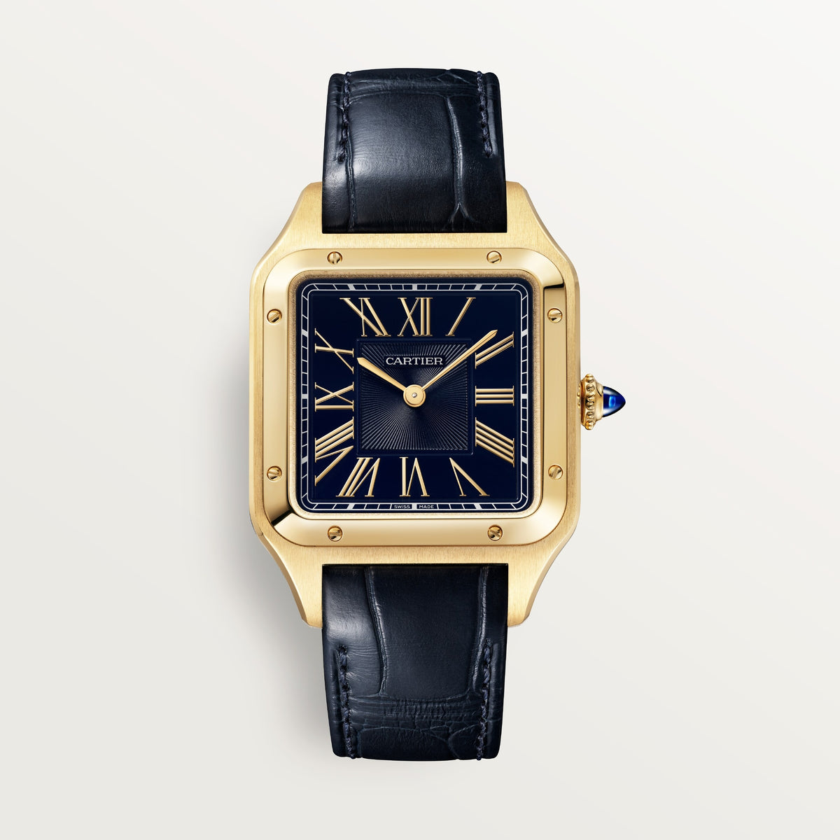 Cartier Santos-Dumont Large Model Blue on Gold WGSA0115