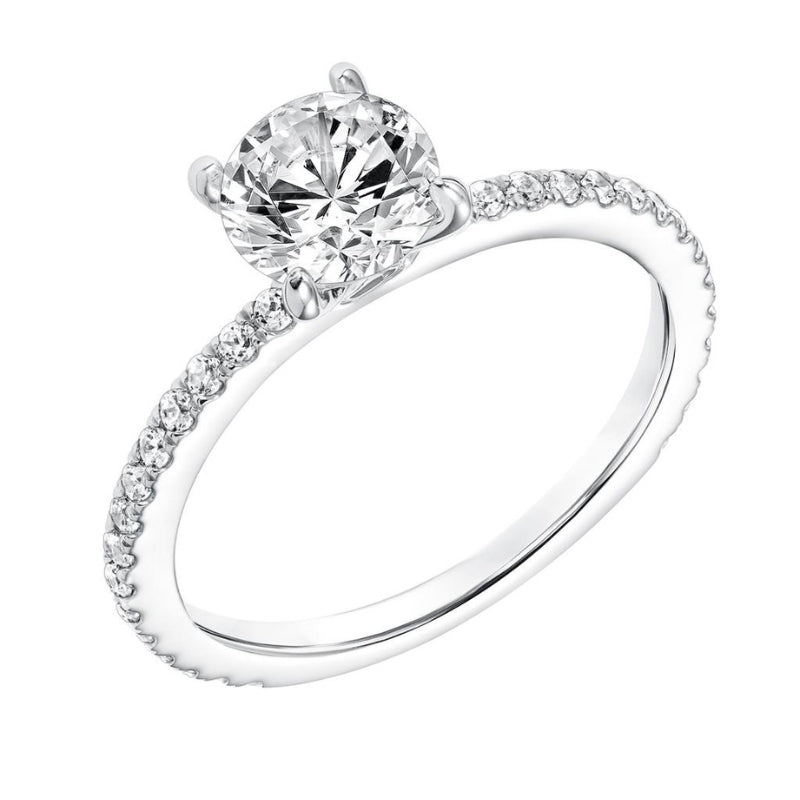 Round Contemporary Prong Engagement Ring