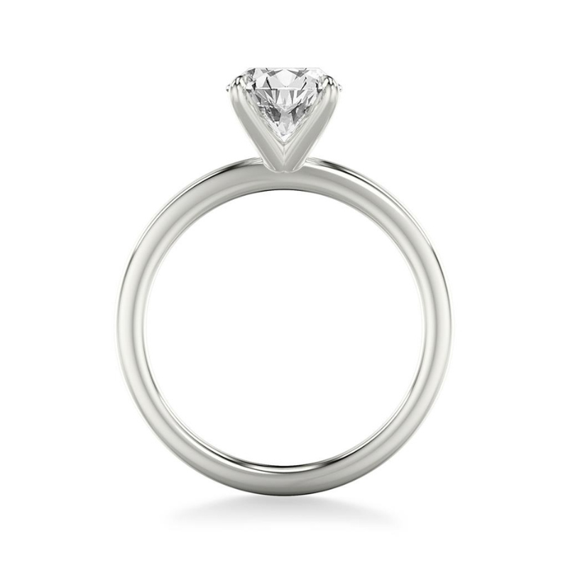 Side View Of Oval Classic Solitaire Engagement Ring.
