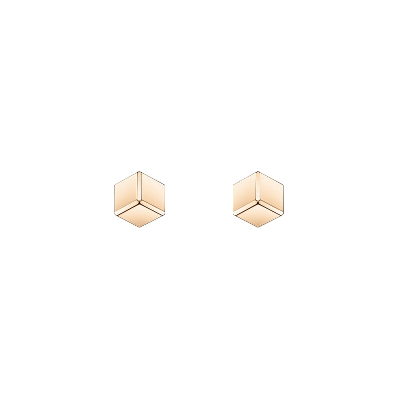 Front View Of Chopard Ice Cube Be Cube Earrings, ethical rose gold