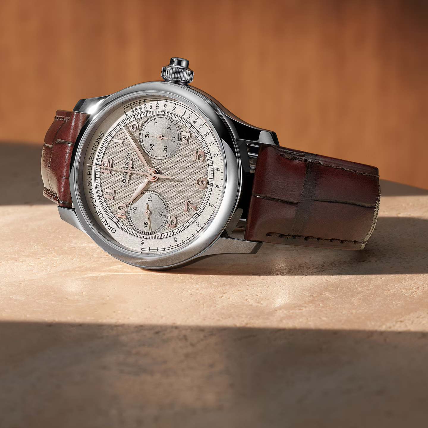 Side View of Longines Master Collection Chrono Monopusher Ivory L29604782