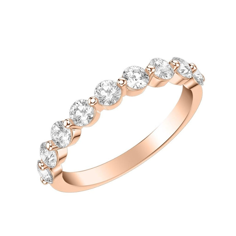 Tilted View Of Classic Diamond Anniversary Band Rose .
